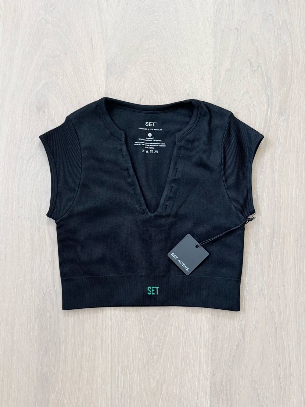 NWT SET Active Sculptflex Mini V Top Onyx Flash Size S